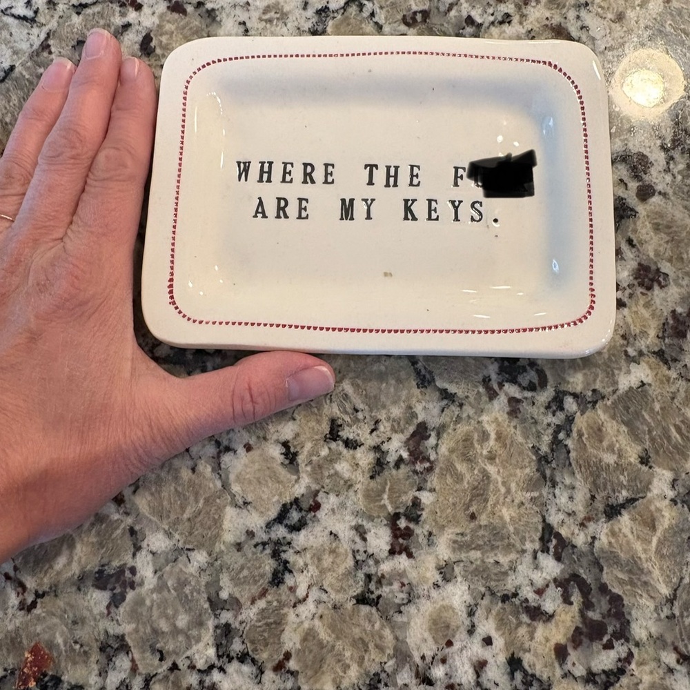 Ceramic Key Tray - "Where The F*** Are My Keys"
